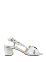 Sandali tacco Argentato Valleverde