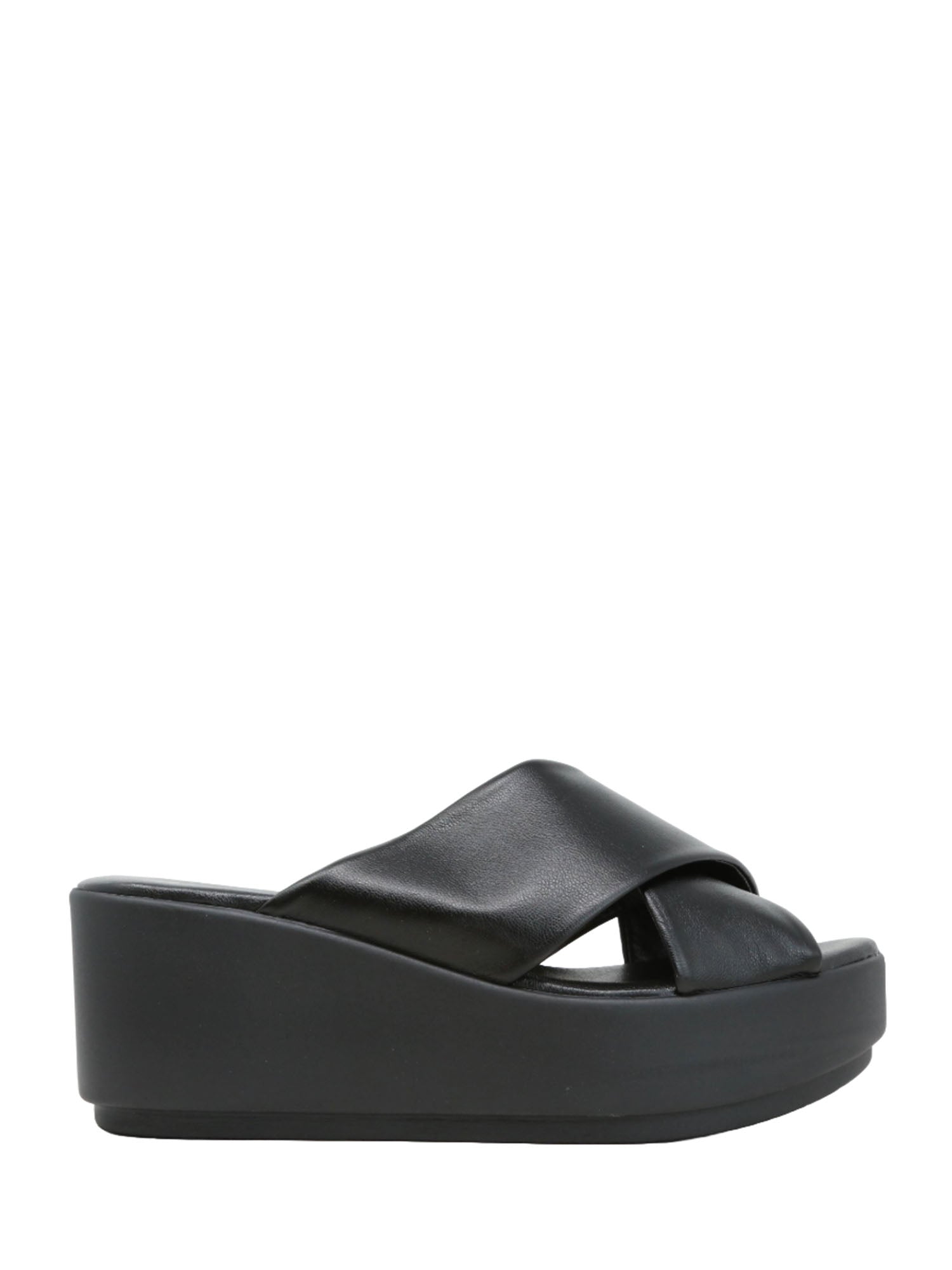 Sandali zeppa Nero Valleverde