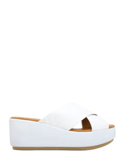 Sandali zeppa Bianco Valleverde