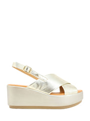 Sandali zeppa Dorato Valleverde