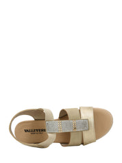 Sandali zeppa Platino Valleverde