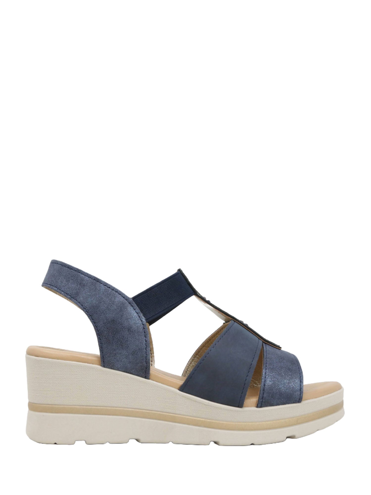 Sandali zeppa Blu Valleverde