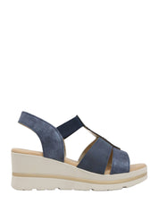 Sandali zeppa Blu Valleverde