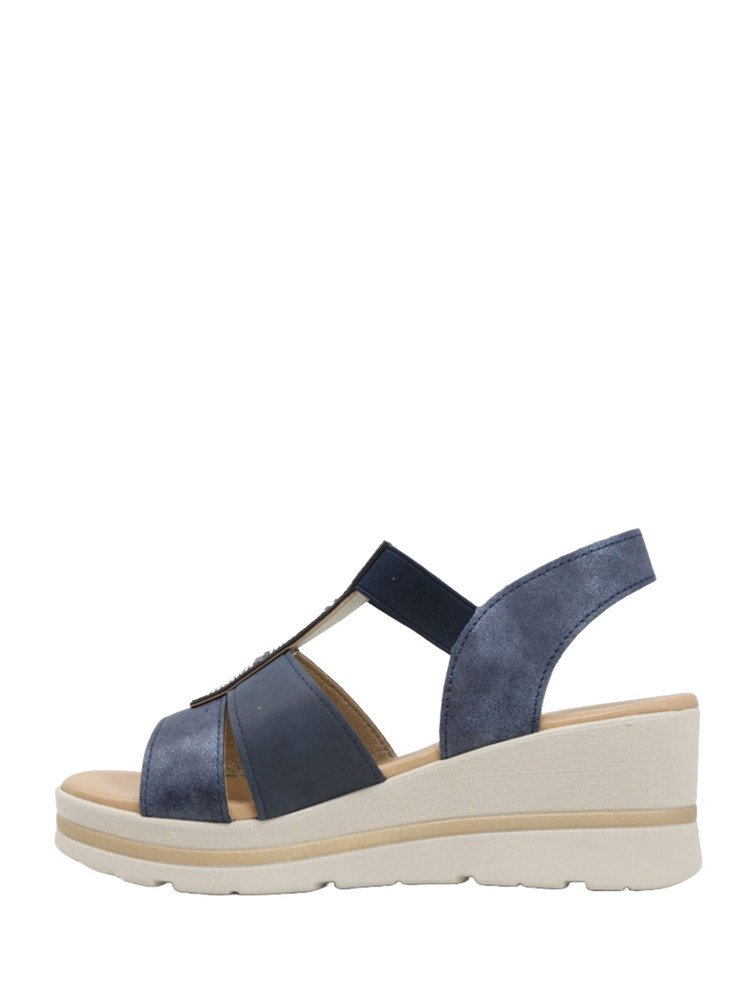 Sandali zeppa Blu Valleverde