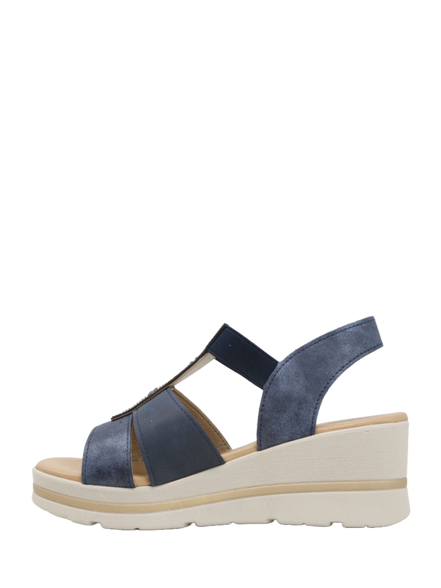 Sandali zeppa Blu Valleverde