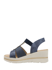 Sandali zeppa Blu Valleverde