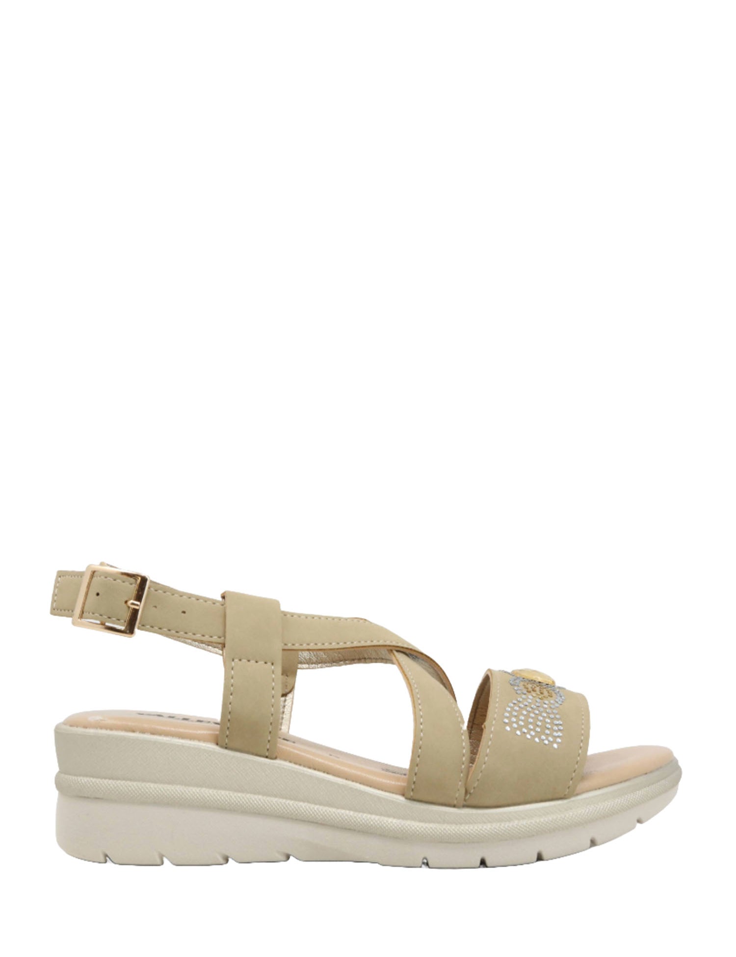 Sandali zeppa Beige Valleverde