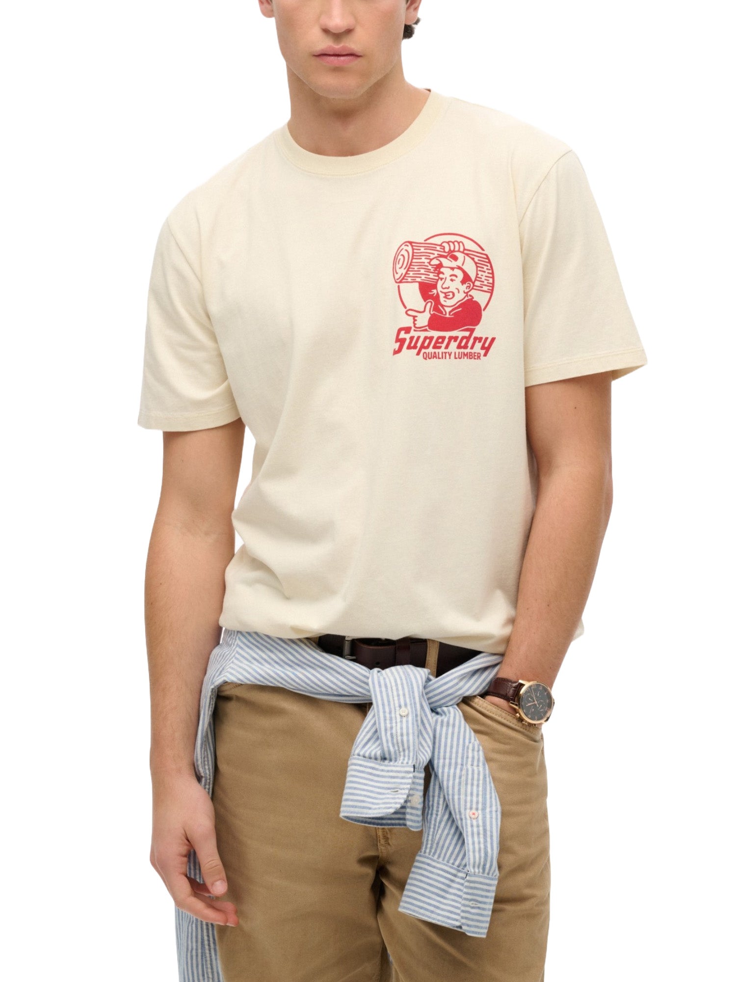 T-shirt Avorio Superdry