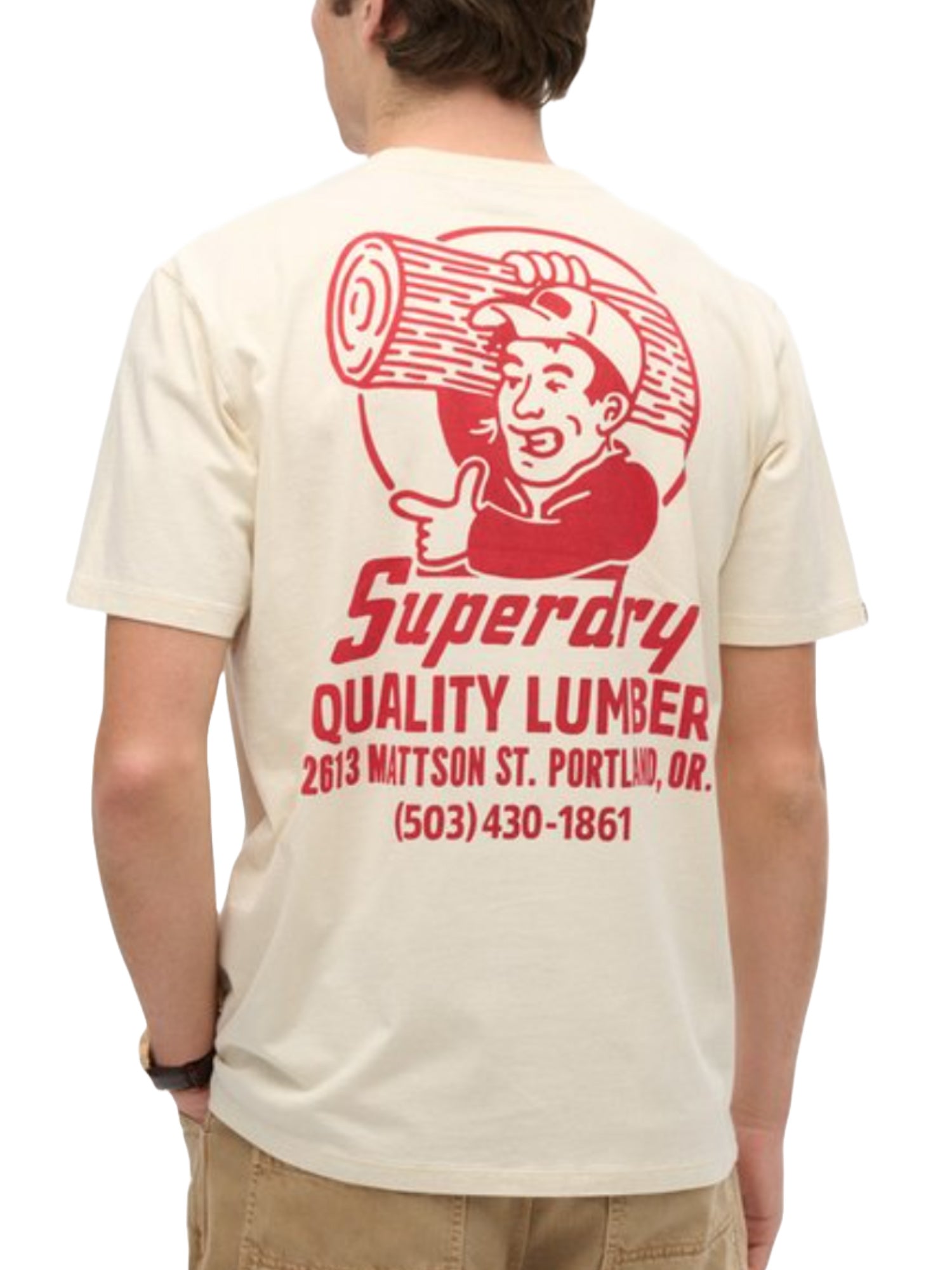 T-shirt Avorio Superdry
