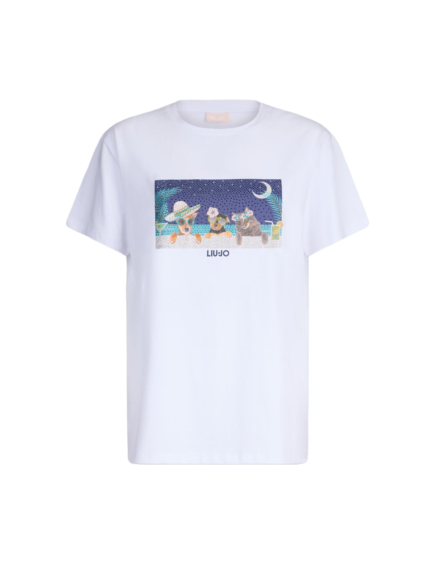 T-shirt Bianco Blu Liu-jo