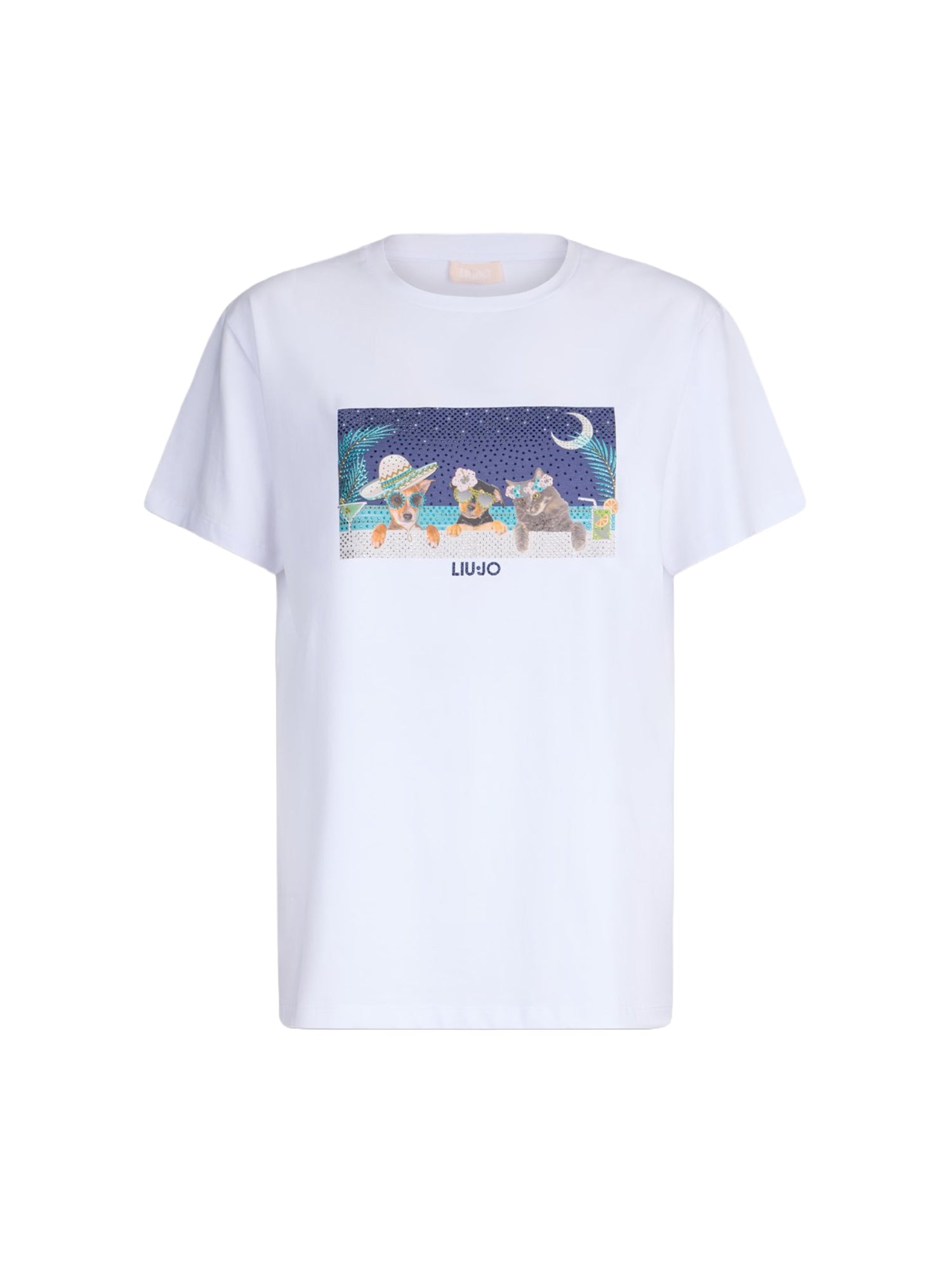 T-shirt Bianco Blu Liu-jo