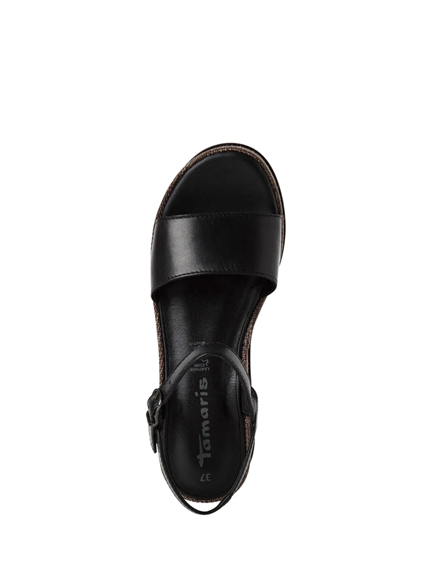 Sandali zeppa Nero Tamaris