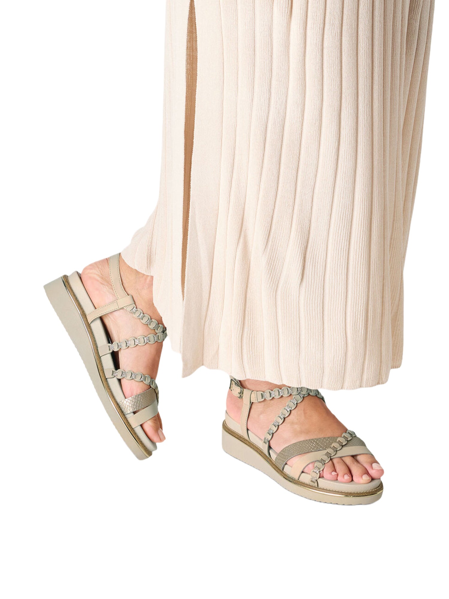 Sandali zeppa Avorio Tamaris