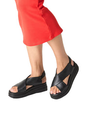 Sandali zeppa Nero Tamaris