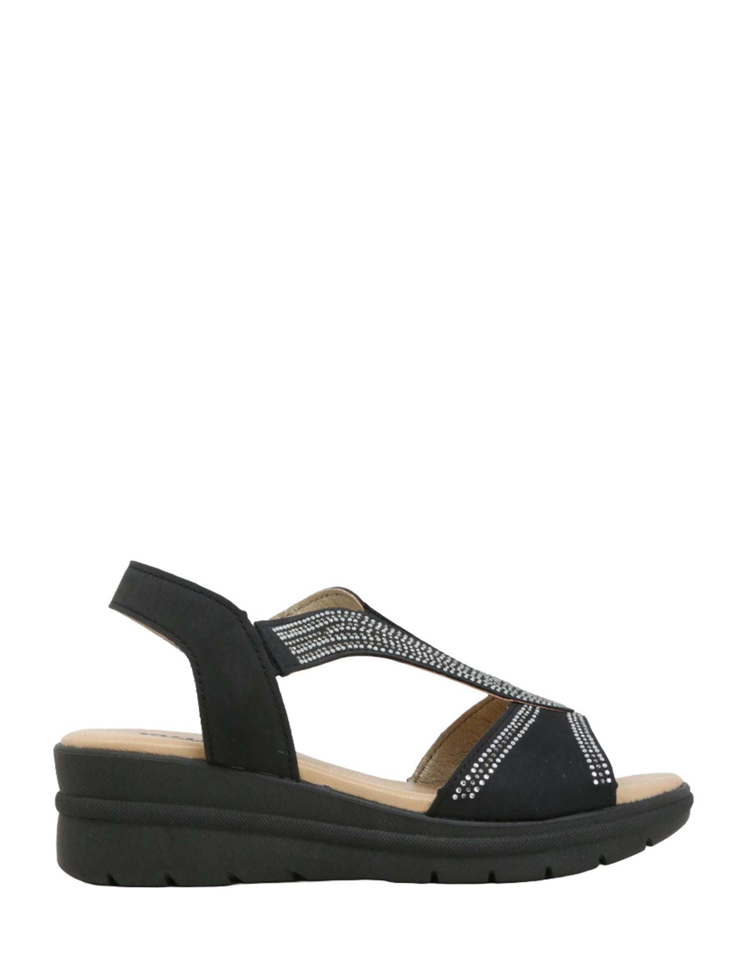 Sandali zeppa Nero Valleverde