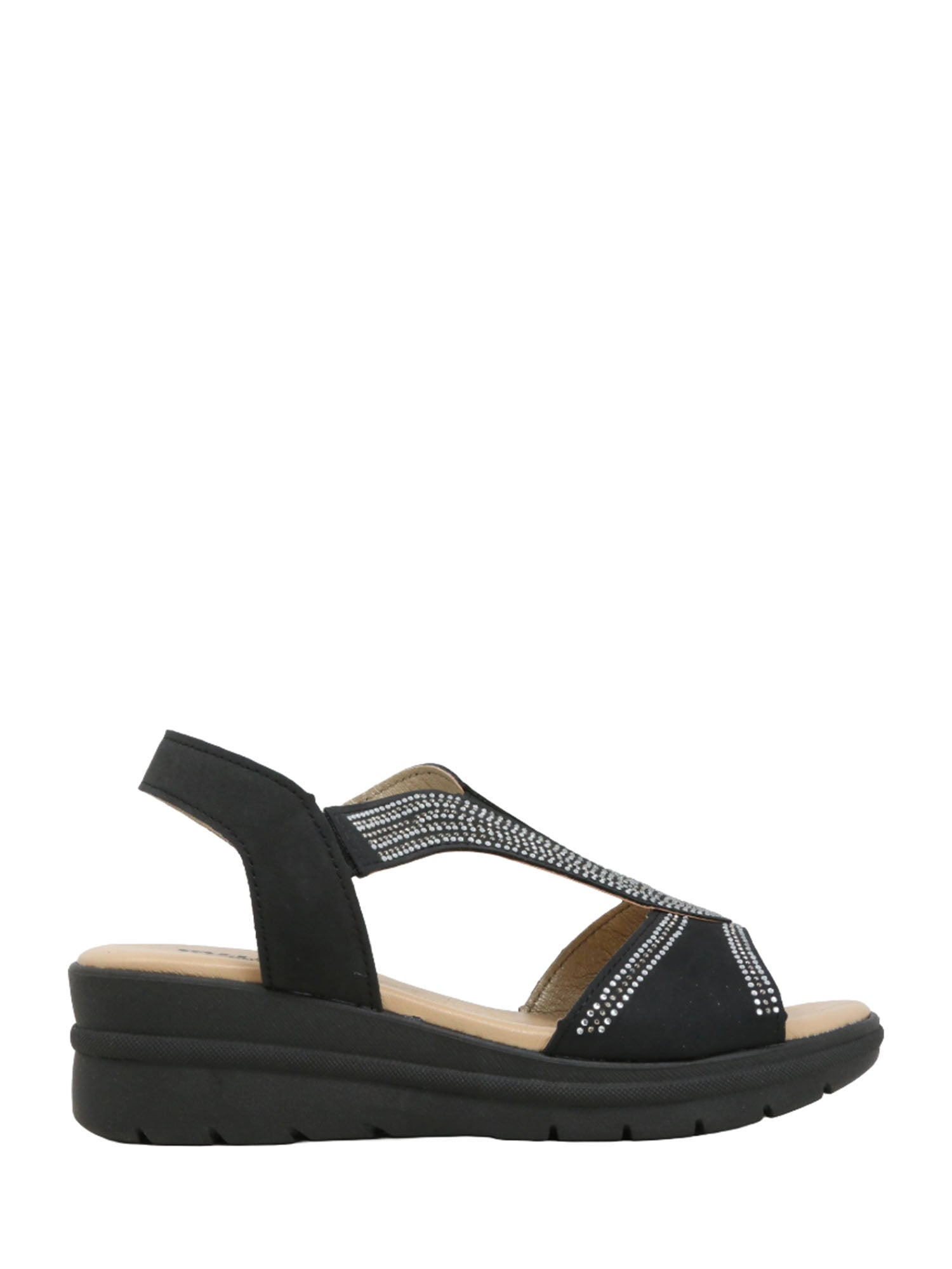 Sandali zeppa Nero Valleverde