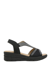 Sandali zeppa Nero Valleverde