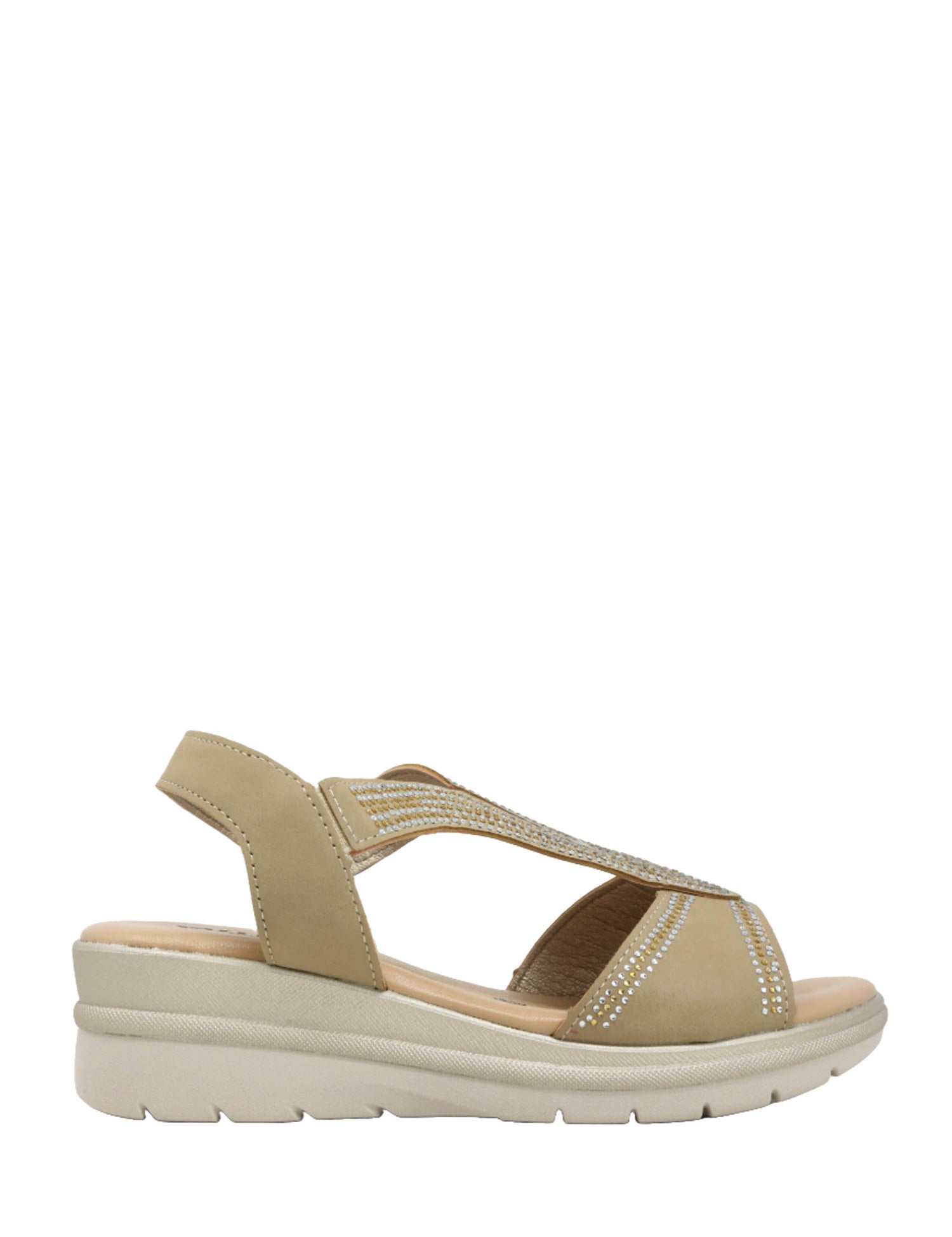 Sandali zeppa Beige Valleverde