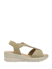 Sandali zeppa Beige Valleverde