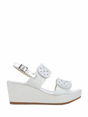Sandali zeppa Bianco Valleverde