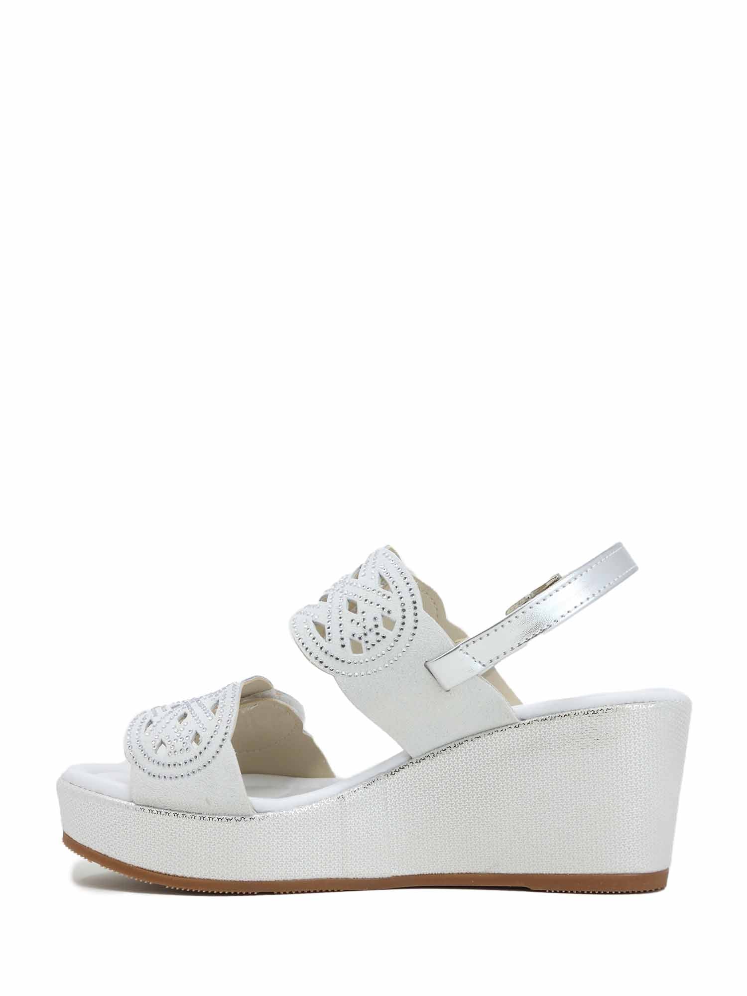 Sandali zeppa Bianco Valleverde