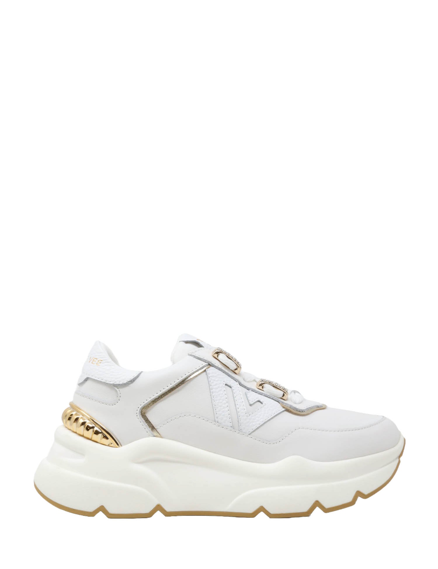 Sneakers Bianco Oro Emanuelle Vee