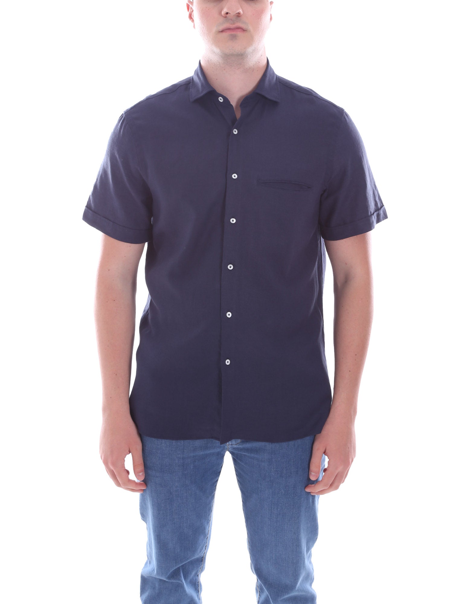 Camicie Blu Scuro Borgoni Milano