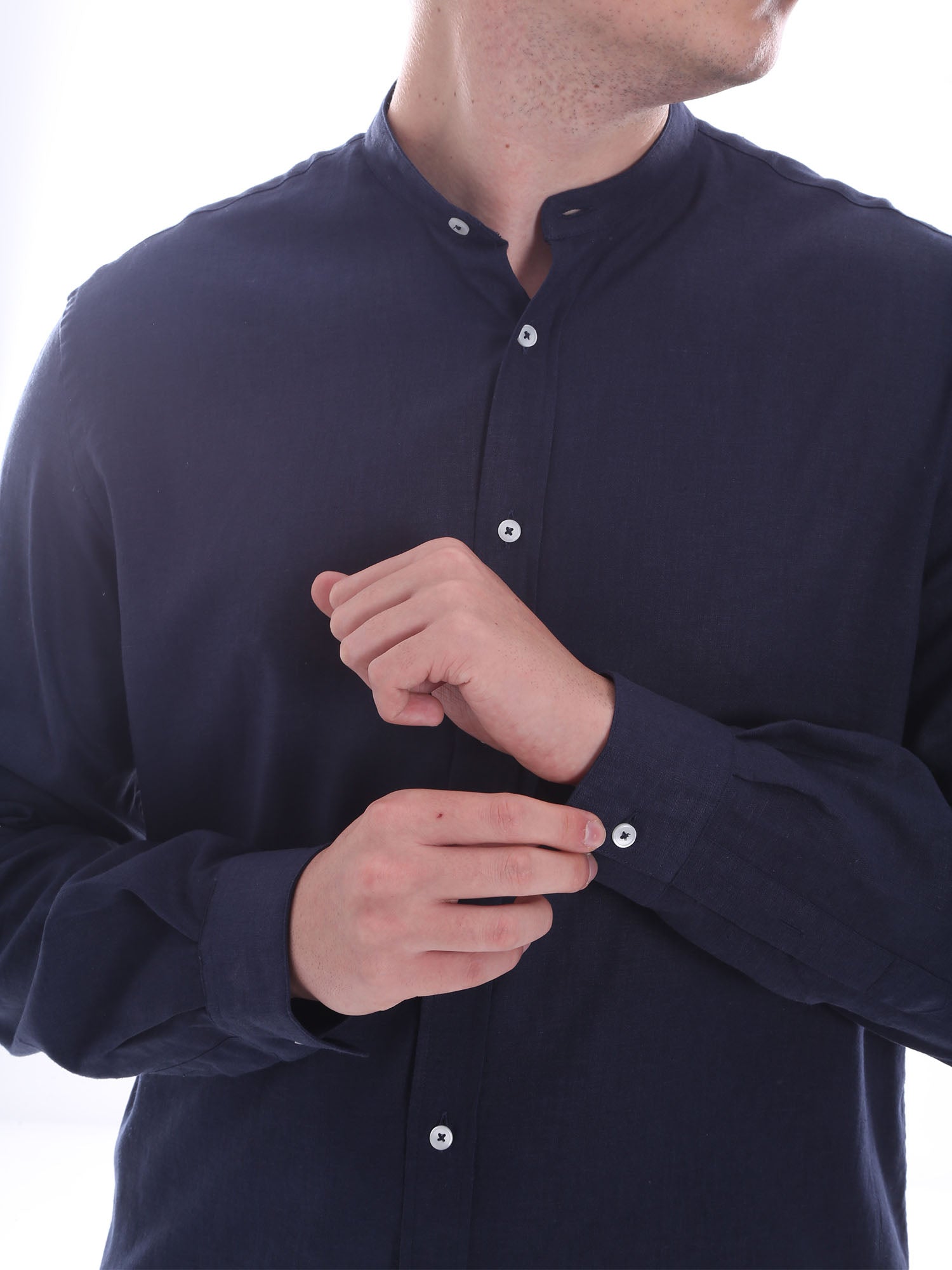 Camicie Blu Scuro Borgoni Milano