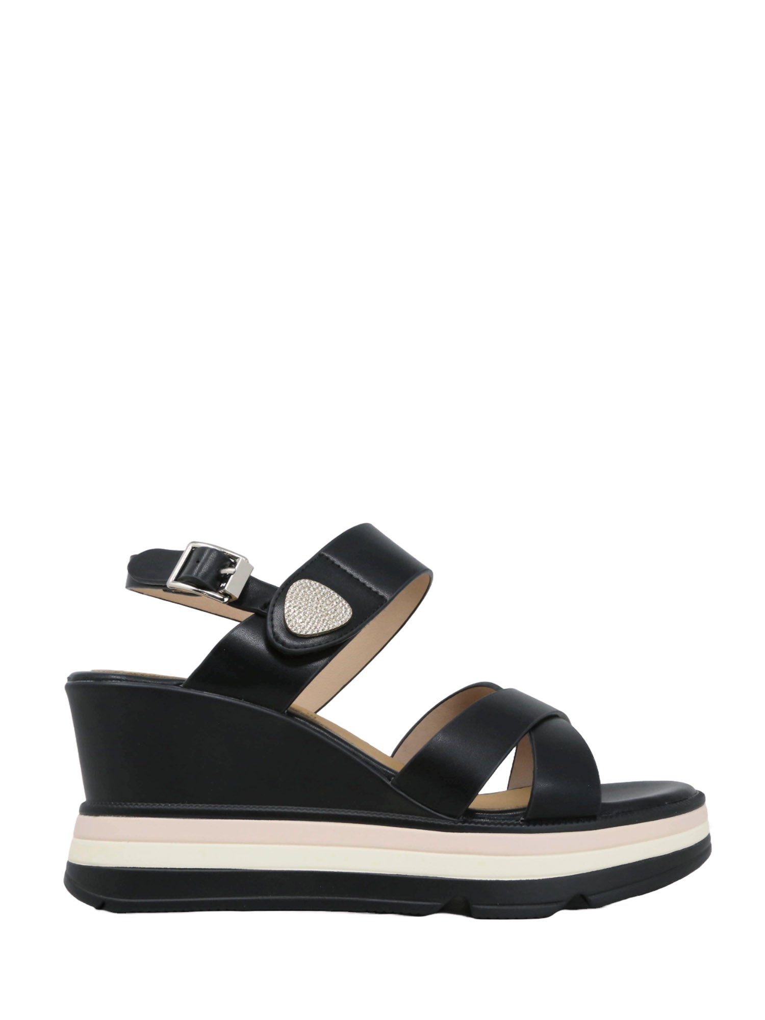 Sandali zeppa Nero Keys