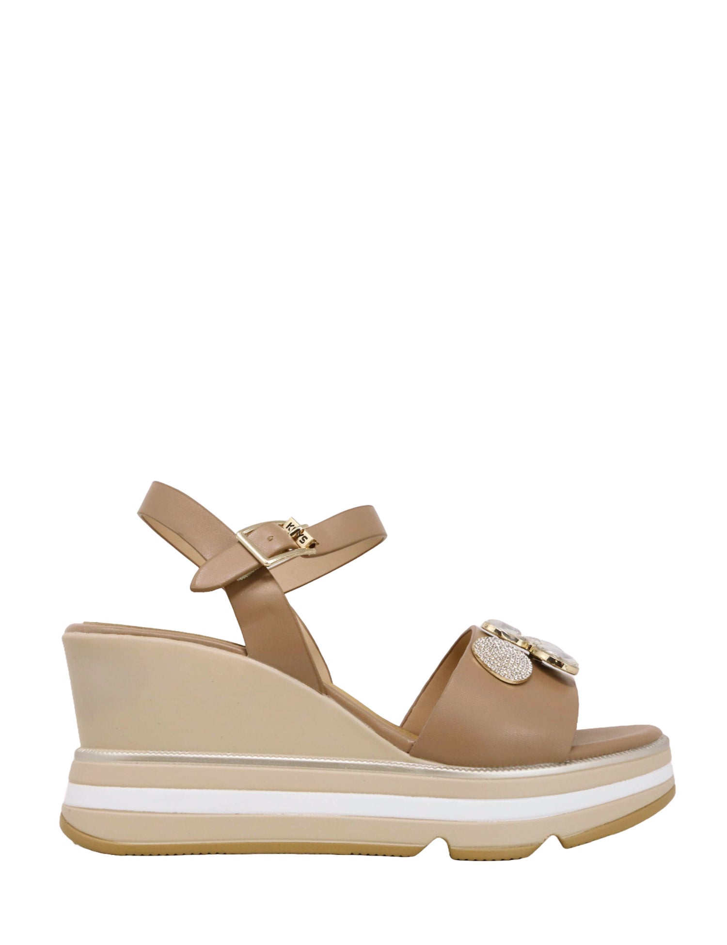 Sandali zeppa Beige Keys