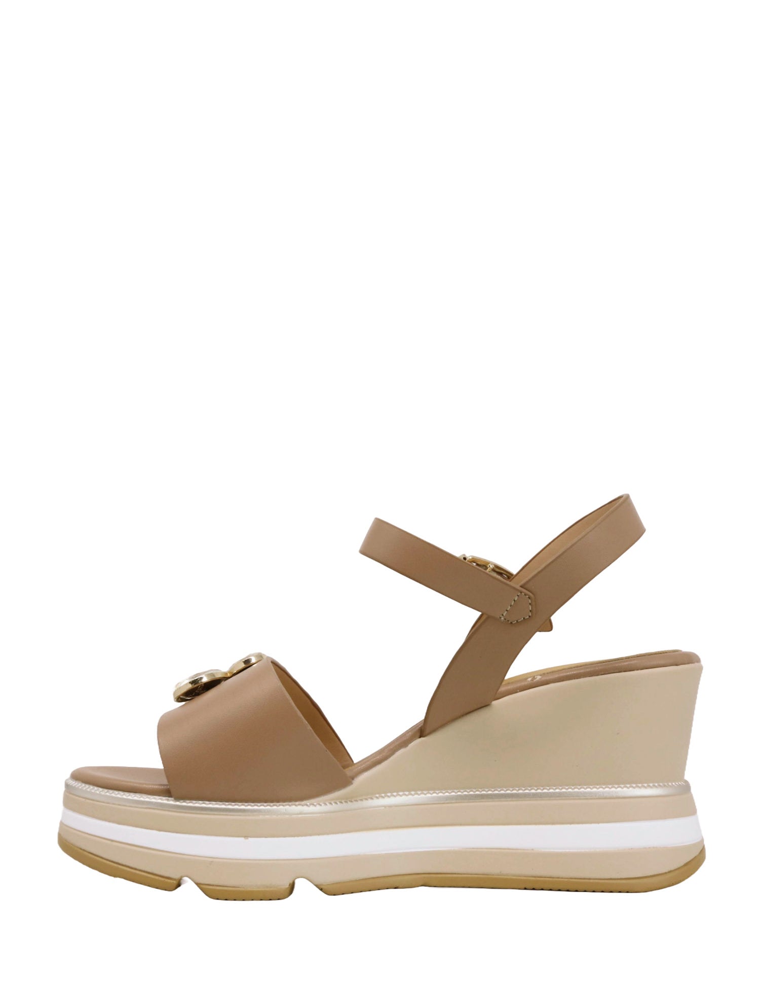 Sandali zeppa Beige Keys