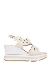 Sandali zeppa Beige Keys