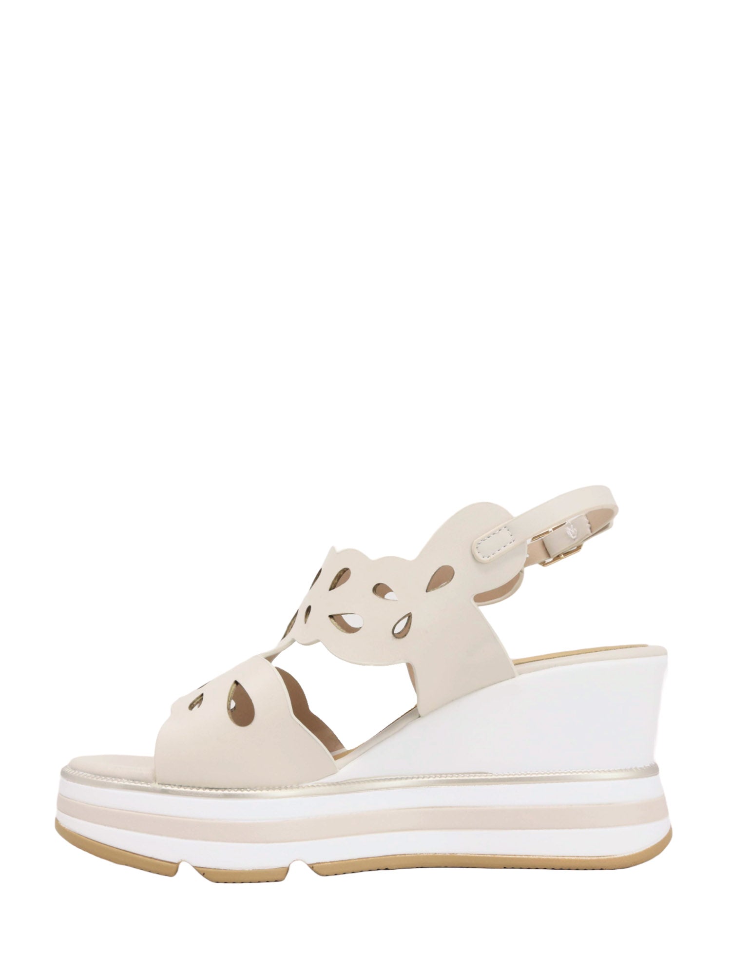 Sandali zeppa Beige Keys