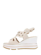 Sandali zeppa Beige Keys