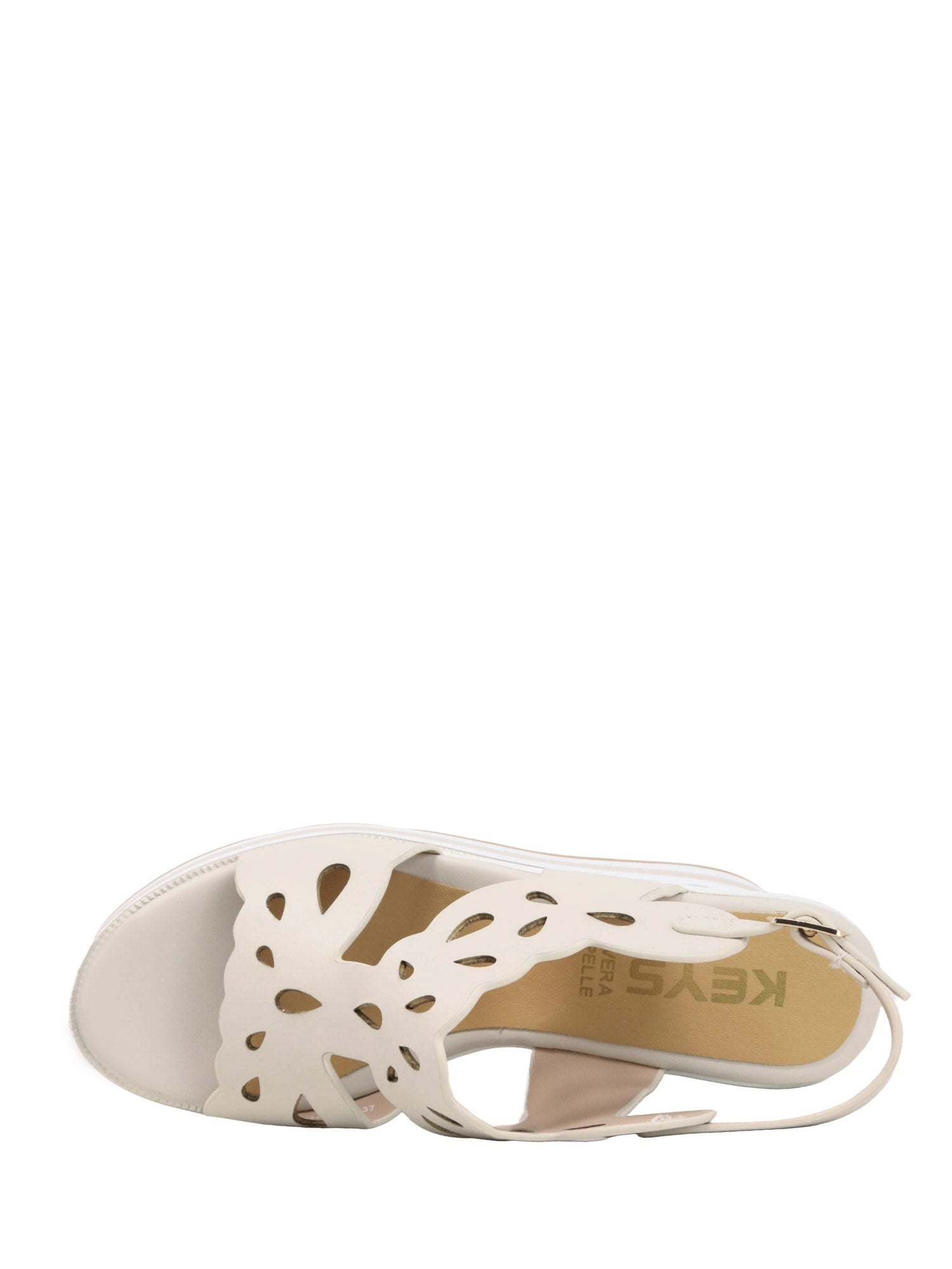 Sandali zeppa Beige Keys