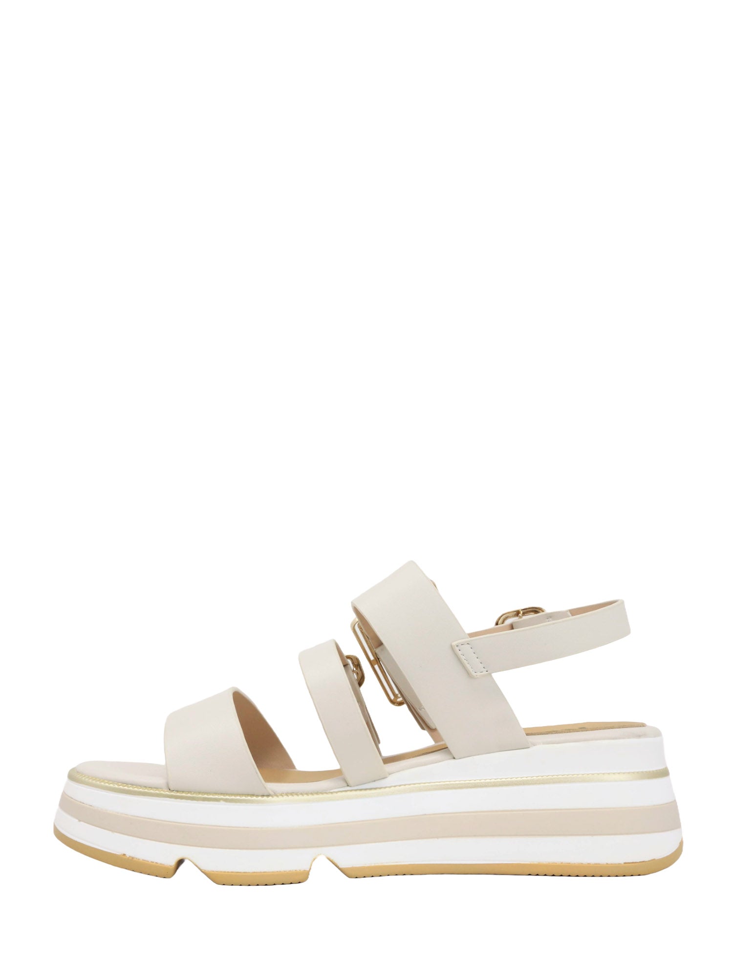 Sandali zeppa Beige Keys