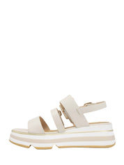 Sandali zeppa Beige Keys