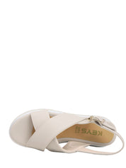 Sandali zeppa Beige Keys