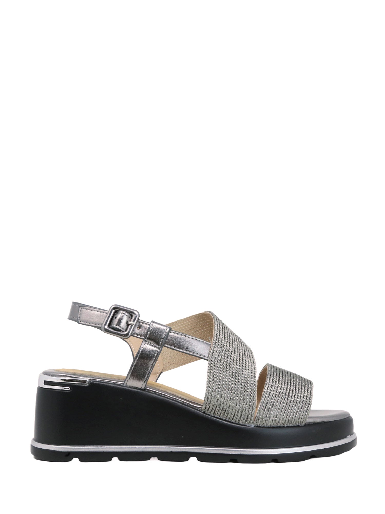 Sandali zeppa Argentato Keys