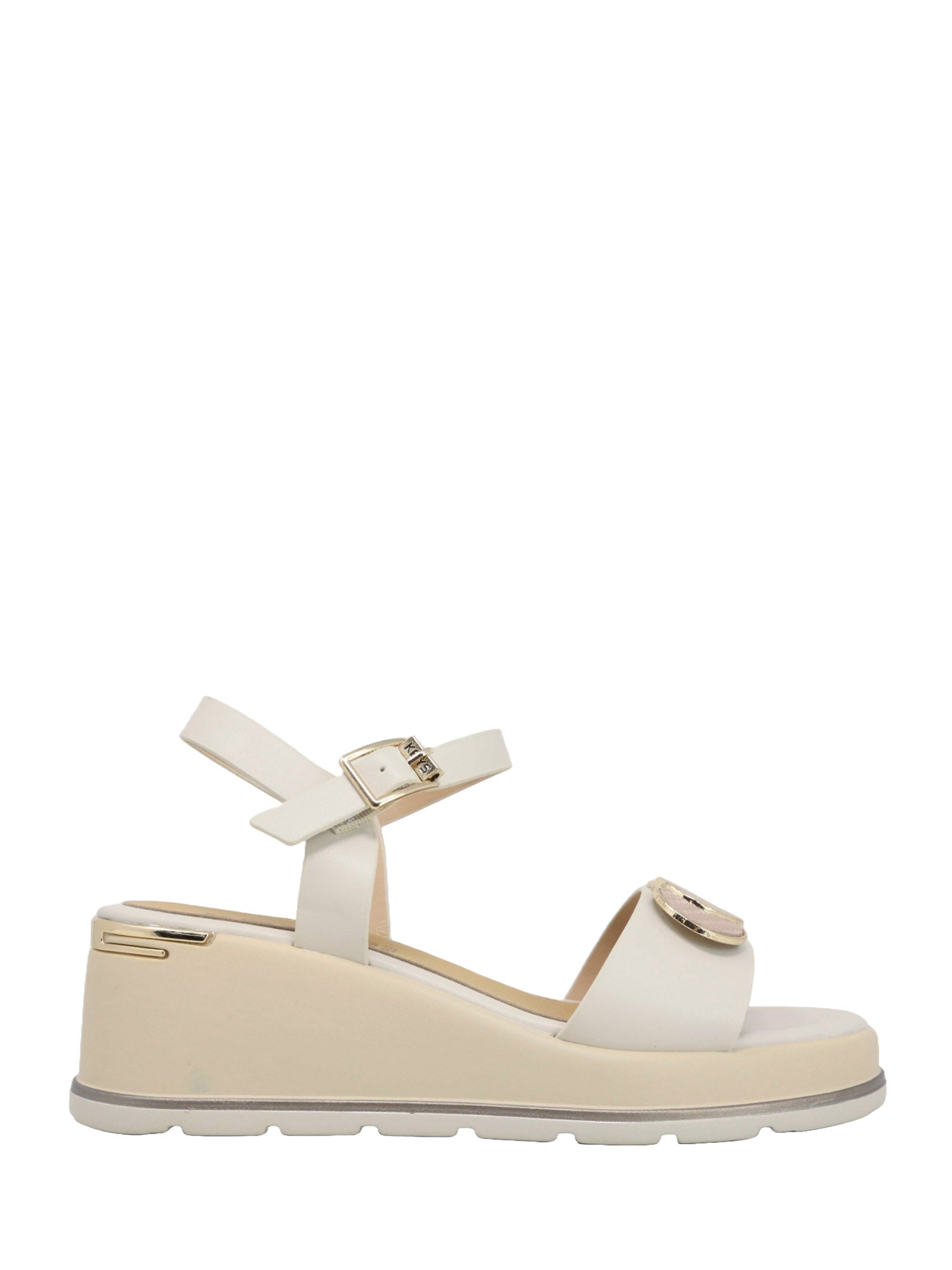 Sandali zeppa Beige Keys