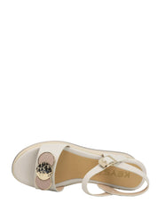 Sandali zeppa Beige Keys