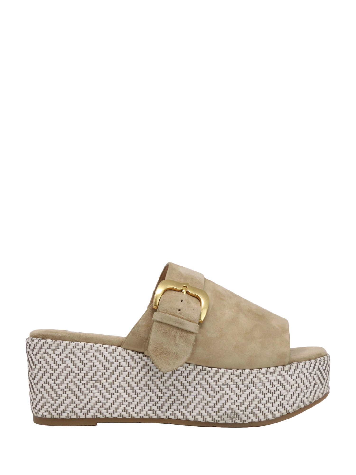 Sandali zeppa Beige Keys