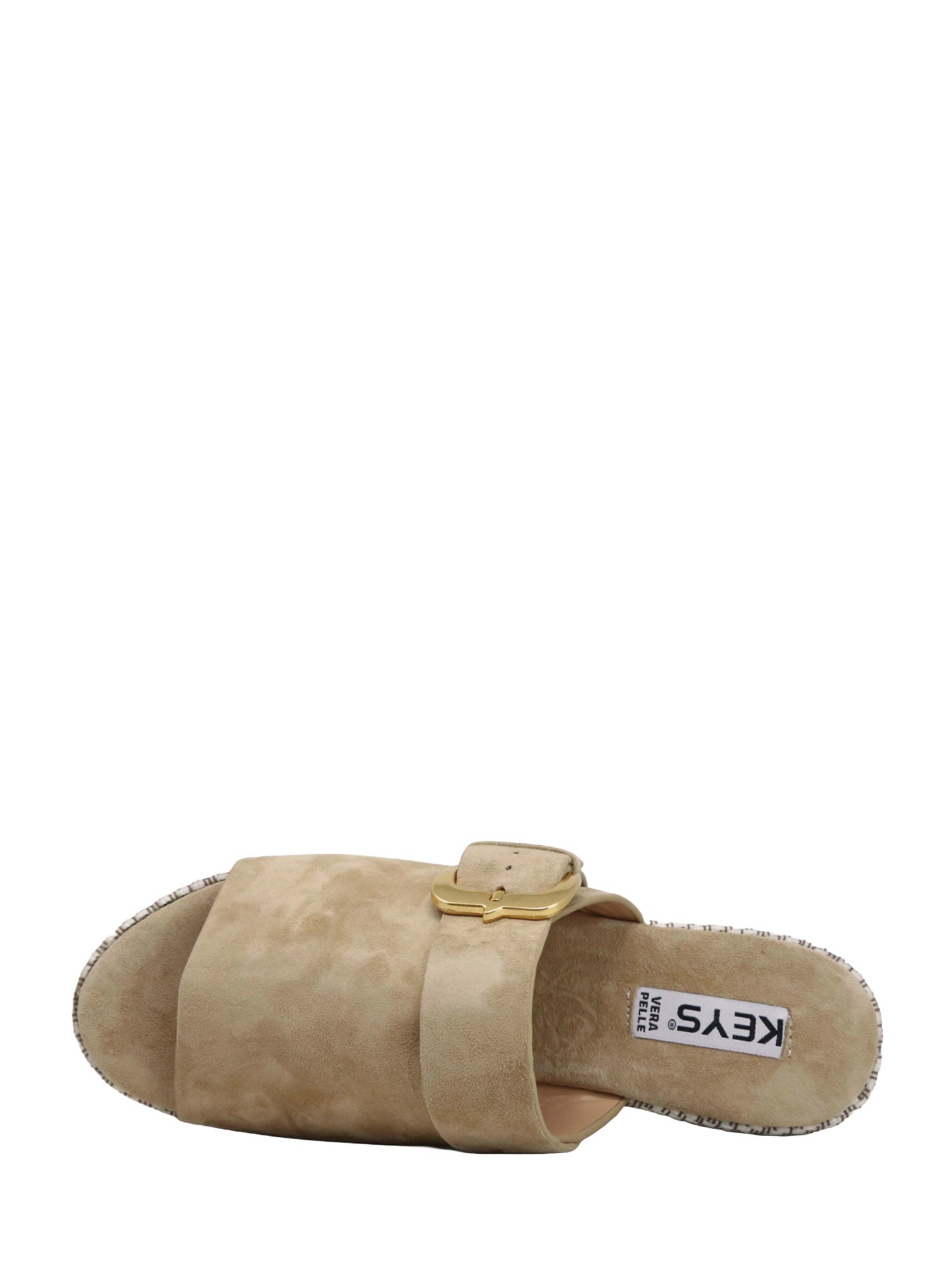 Sandali zeppa Beige Keys