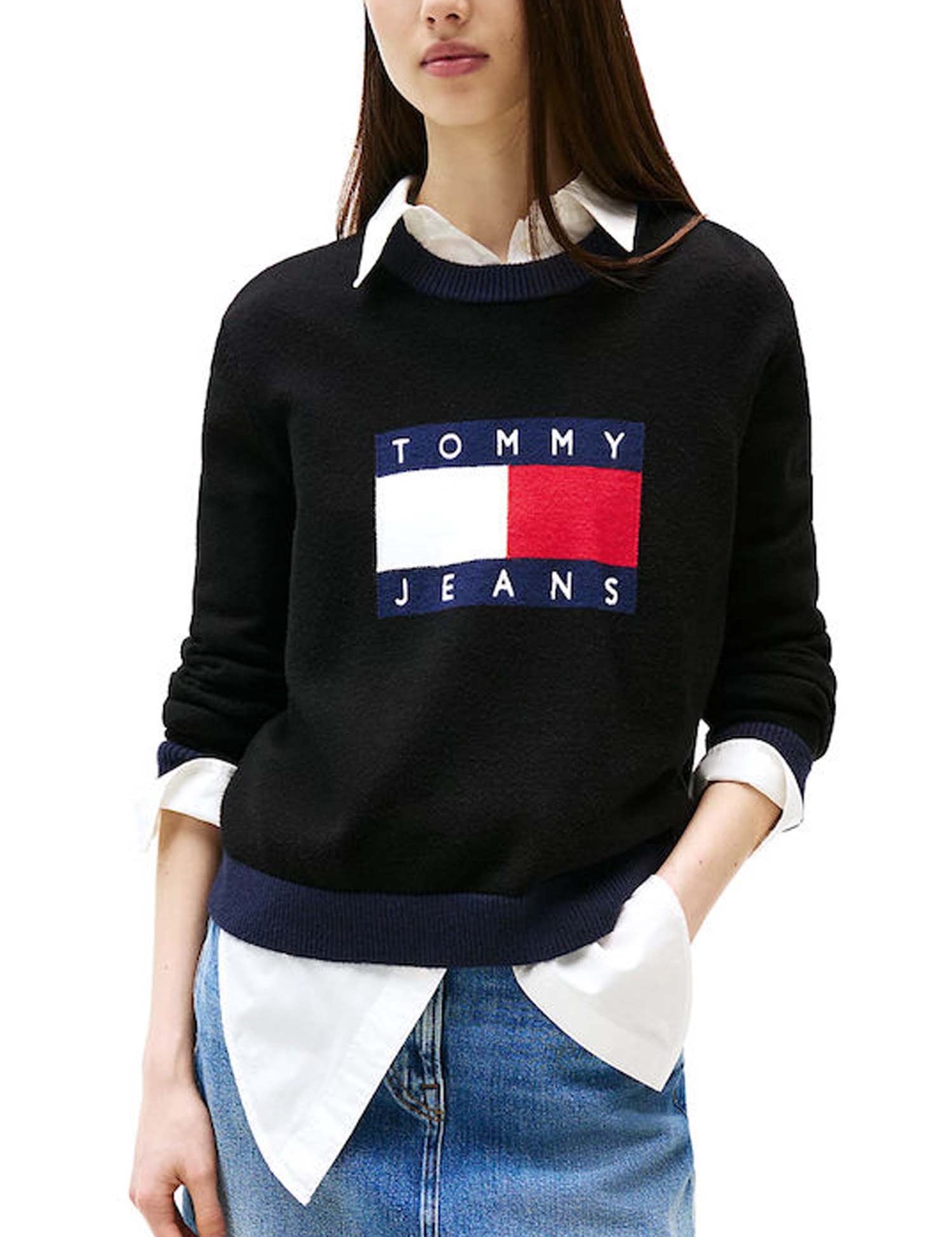 Maglioncini Nero Tommy Jeans