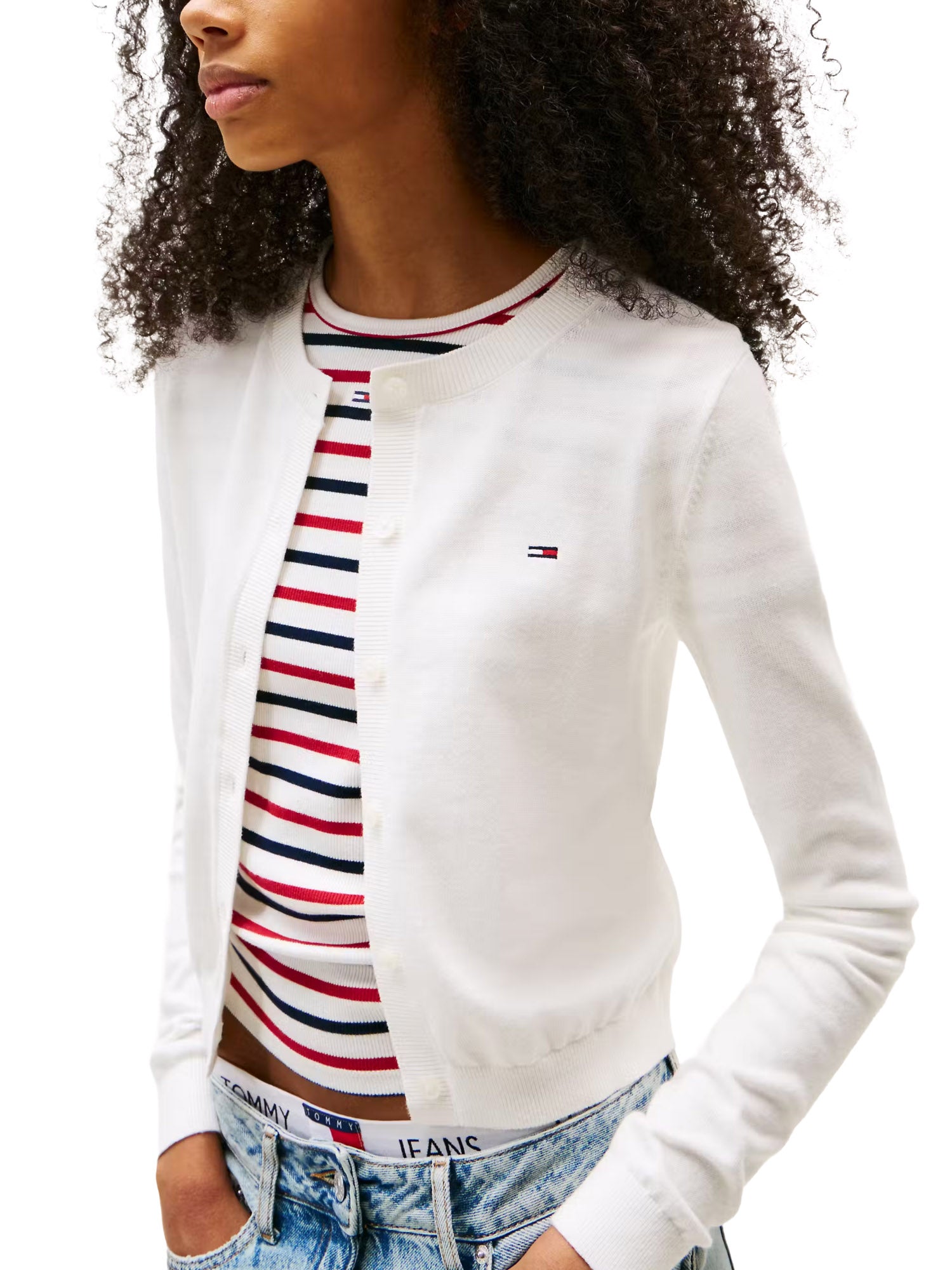 Cardigan Bianco Tommy Jeans