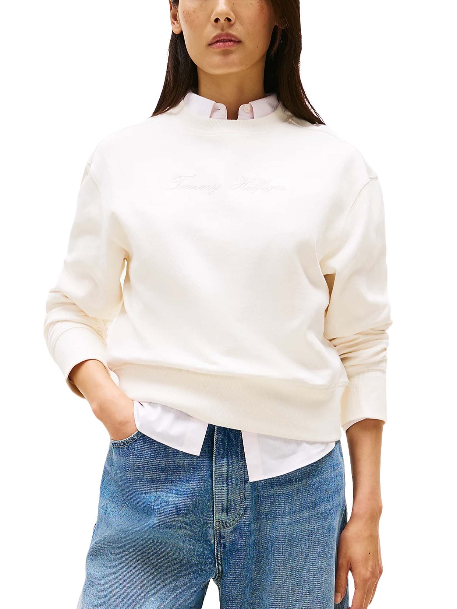 Felpe Bianco Tommy Hilfiger