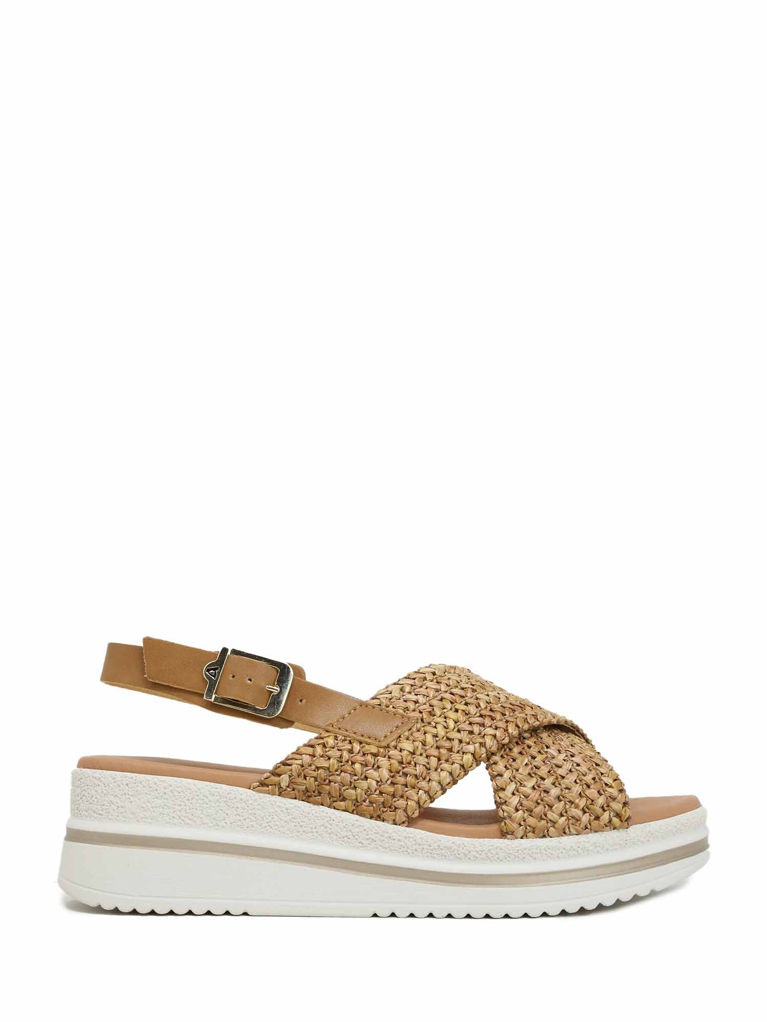 Sandali zeppa Marrone Valleverde