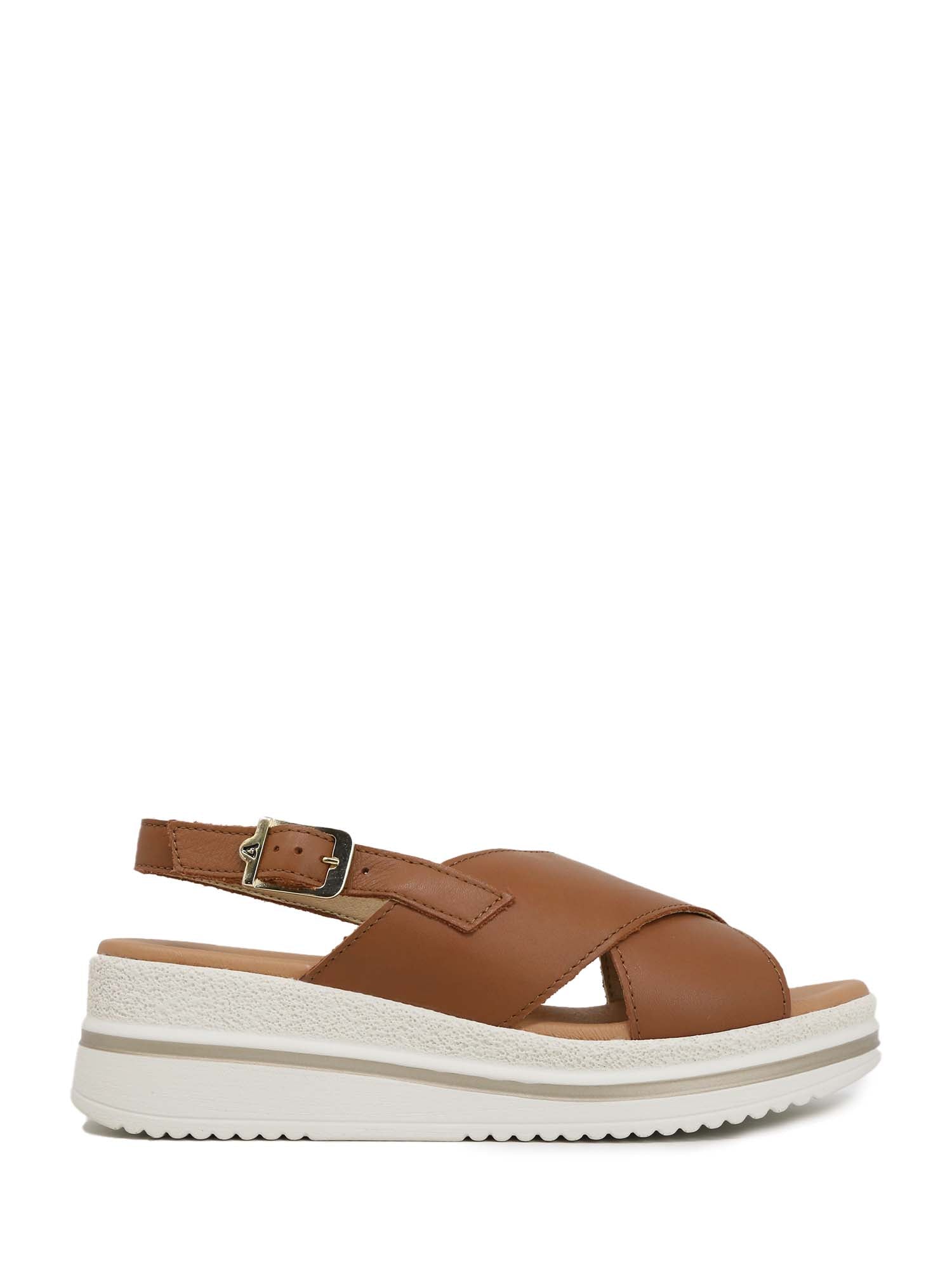 Sandali zeppa Marrone Valleverde