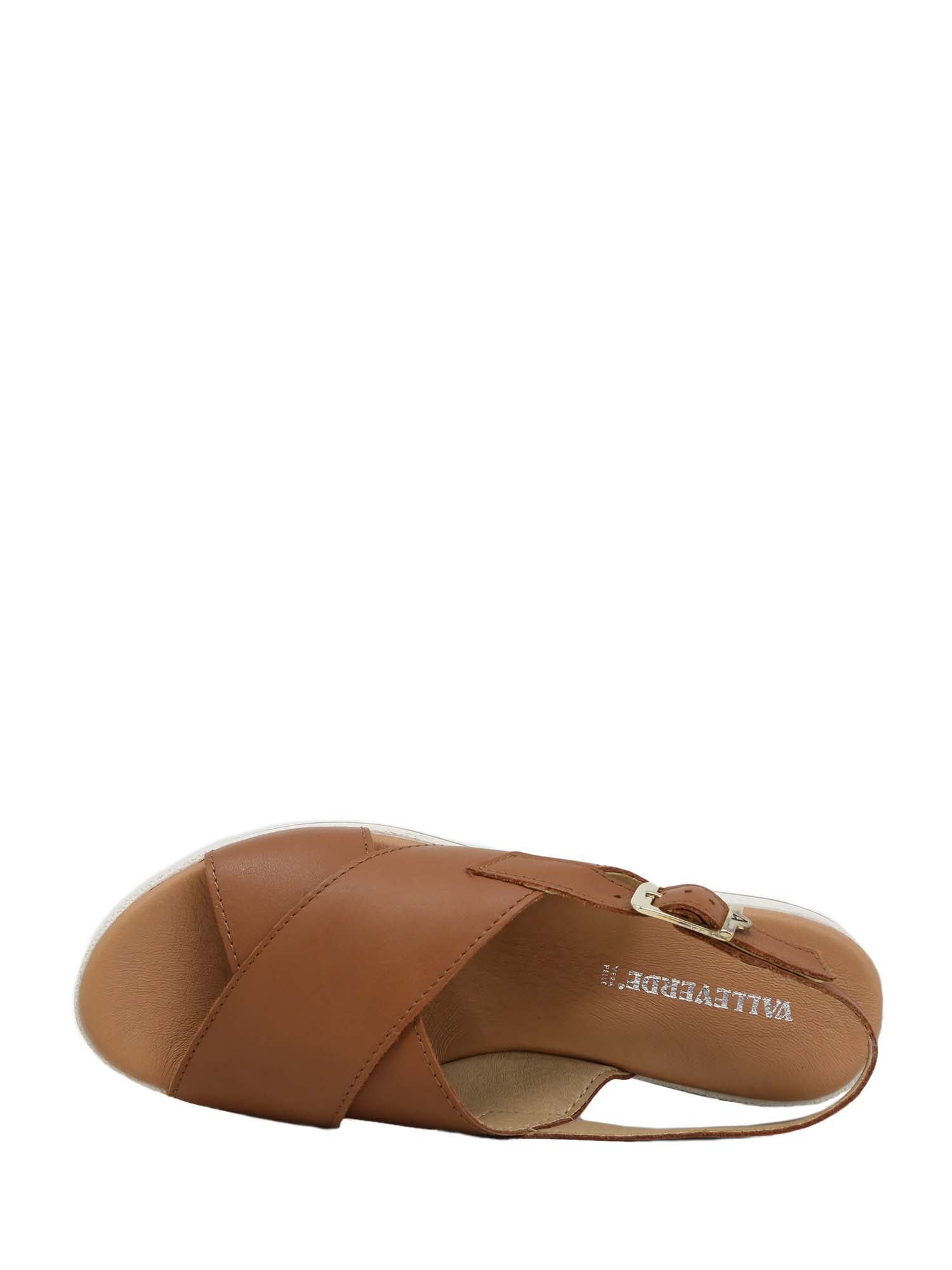Sandali zeppa Marrone Valleverde