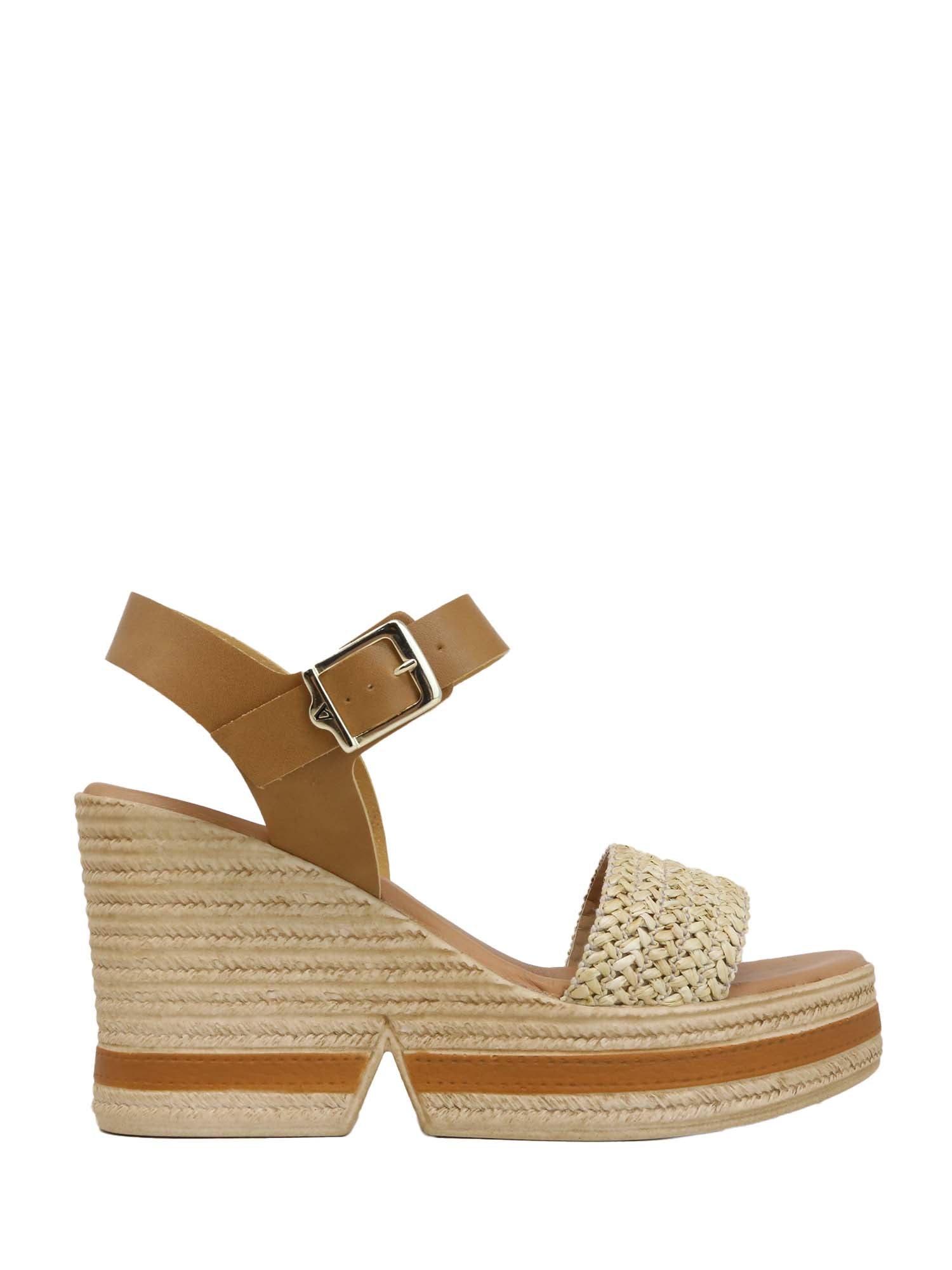 Sandali zeppa Marrone Valleverde